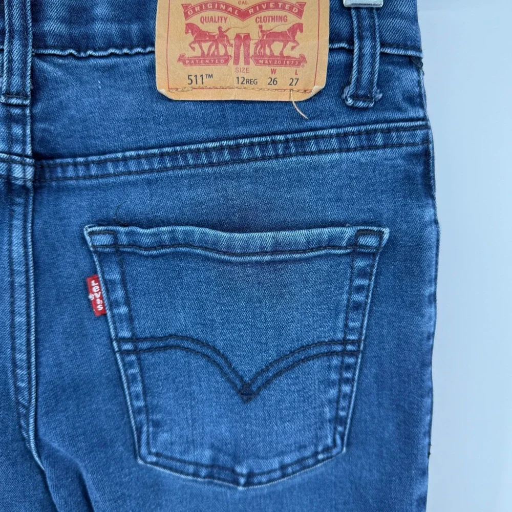 Levis‎ 511 Mens Jeans 26x27 Dark Wash Slim Fit Trousers Pants